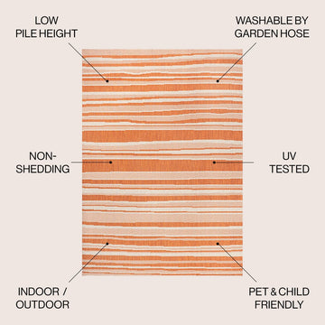 Castara Wavy Stripe Modern Indoor/outdoor Area Rug